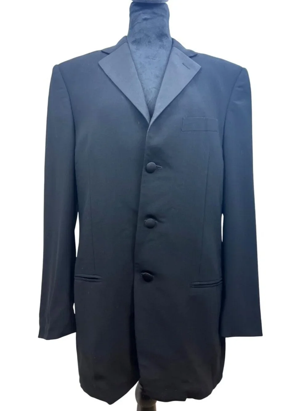 Vtg Giorgio Armani Size 38R (IT 48 / EU 48) Black Wool Blazer Sports Coat